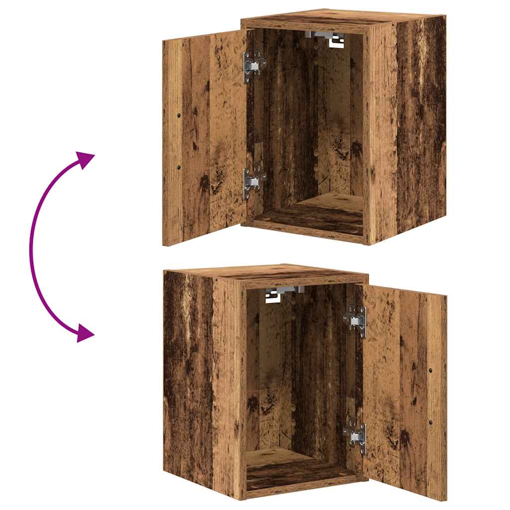 Armarios de pared 2 uds para garaje madera antigua madera