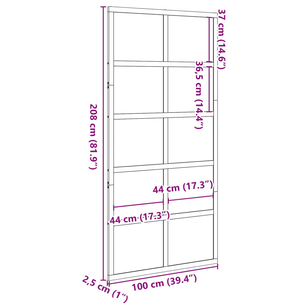 Puerta Corrediza 100 x 208 cm Madera de Pino Maciza
