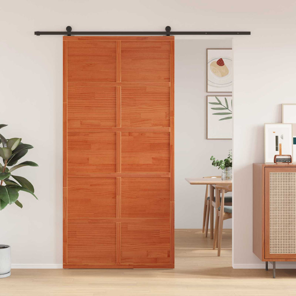 Puerta Corrediza 100 x 208 cm Madera de Pino Maciza