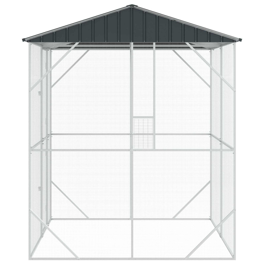 Jaula para Aves Antracita 215 x 208 x 247 cm Acero Galvanizado