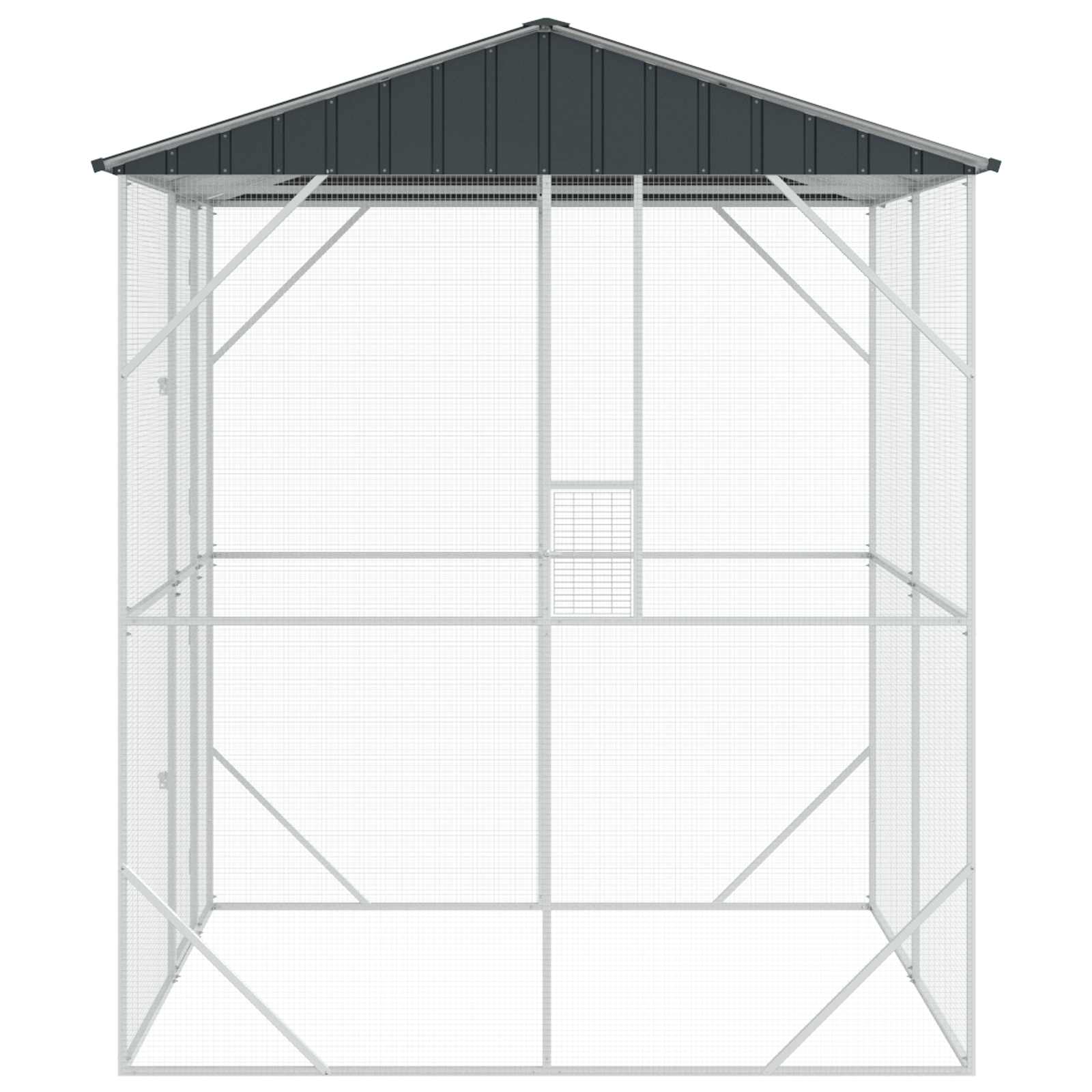 Jaula para Aves Antracita 215 x 208 x 247 cm Acero Galvanizado
