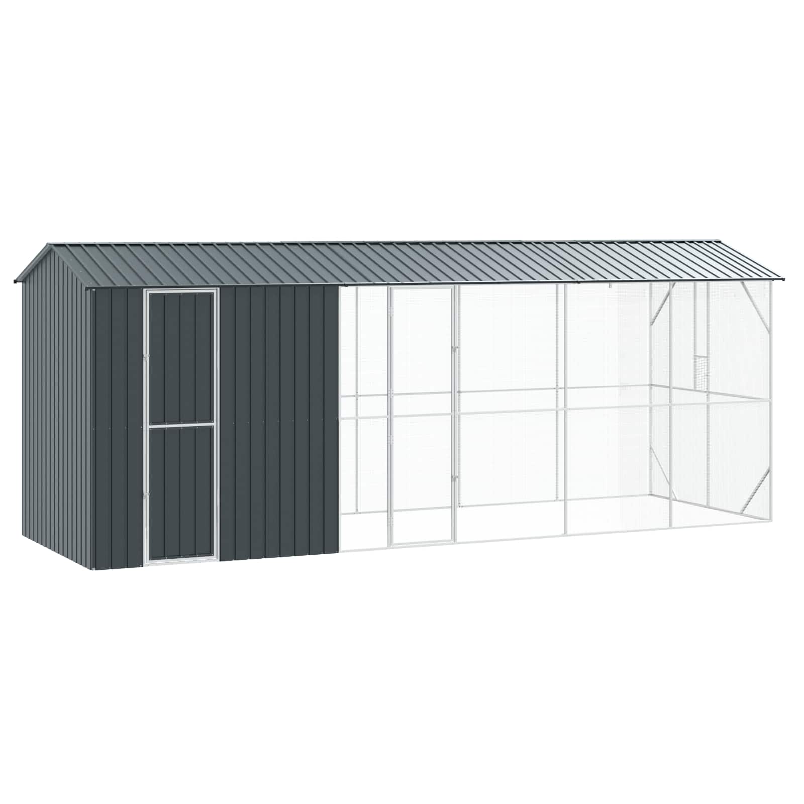 Jaula para Aves Antracita 422 x 103 x 142 cm Acero Galvanizado