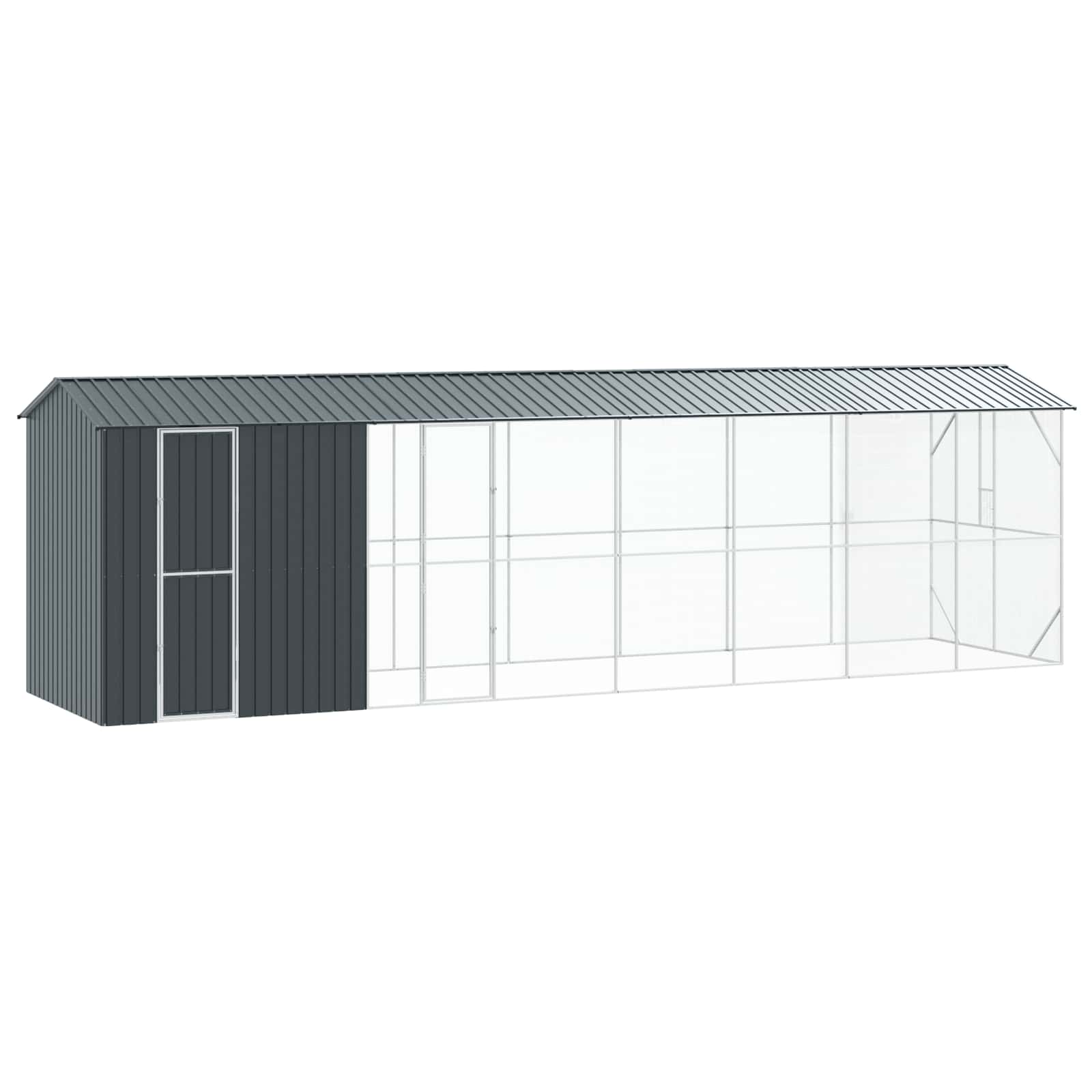 Jaula para Aves Antracita 422 x 103 x 142 cm Acero Galvanizado