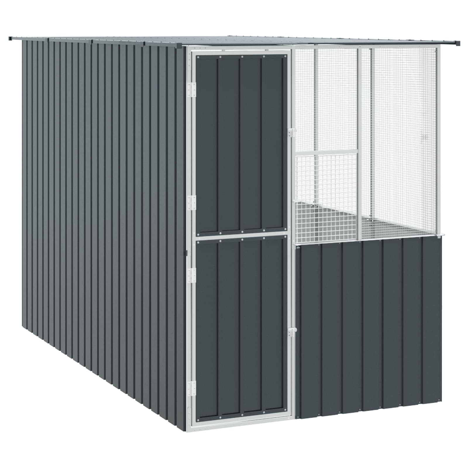 Jaula para Aves Antracita 165 x 165 x 200 cm Acero Galvanizado