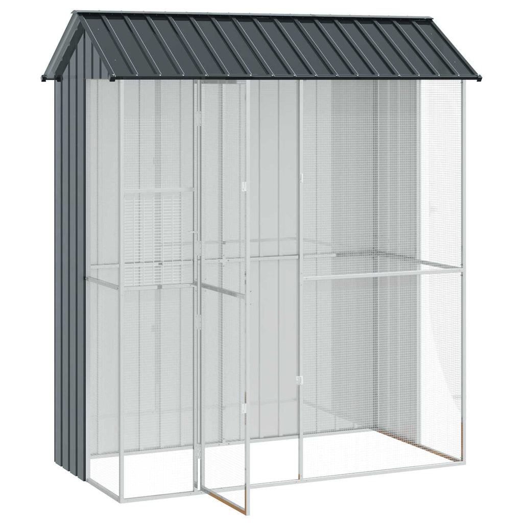 Jaula para Aves Antracita 215 x 110 x 247 cm Acero Galvanizado