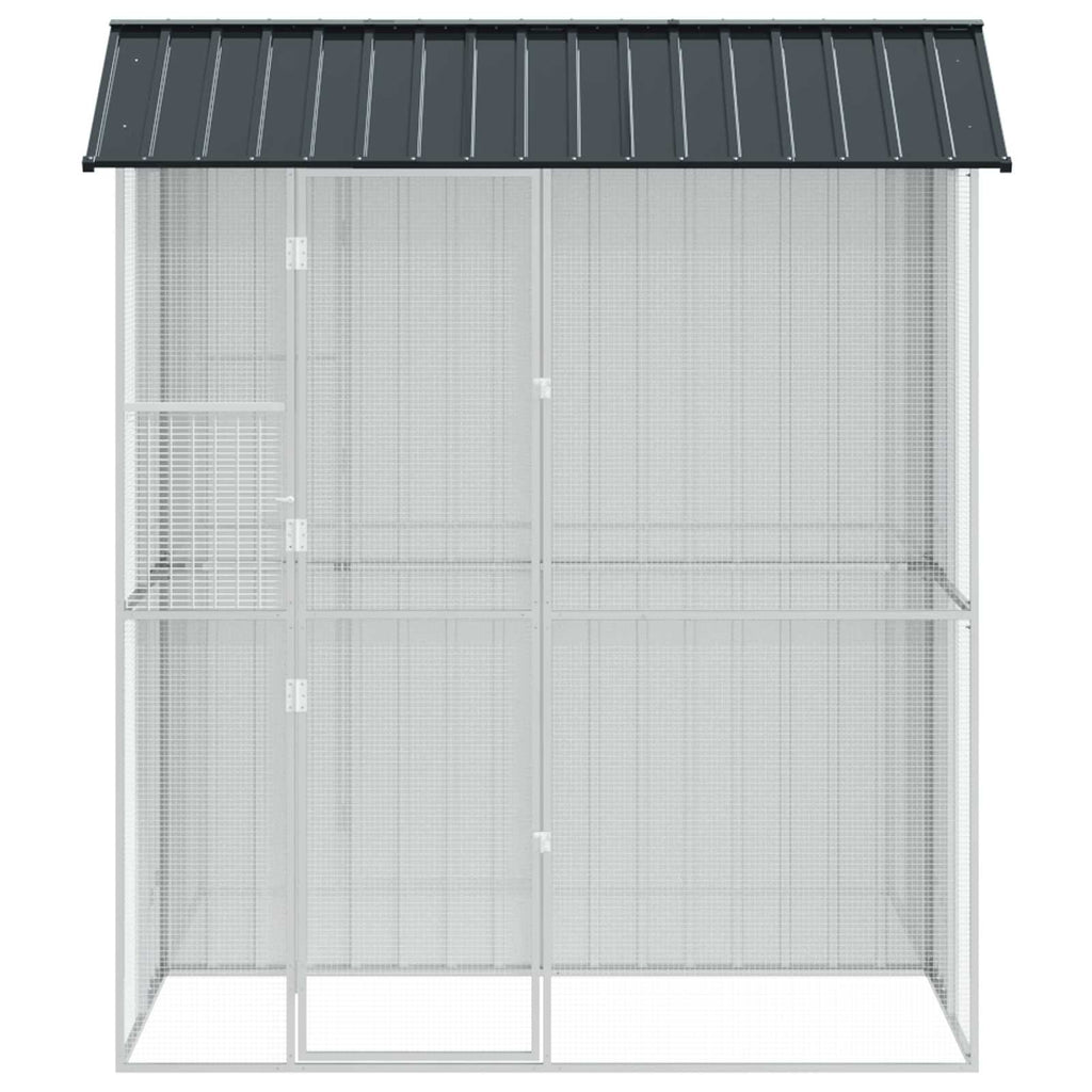 Jaula para Aves Antracita 215 x 110 x 247 cm Acero Galvanizado