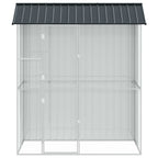 Jaula para Aves Antracita 215 x 110 x 247 cm Acero Galvanizado