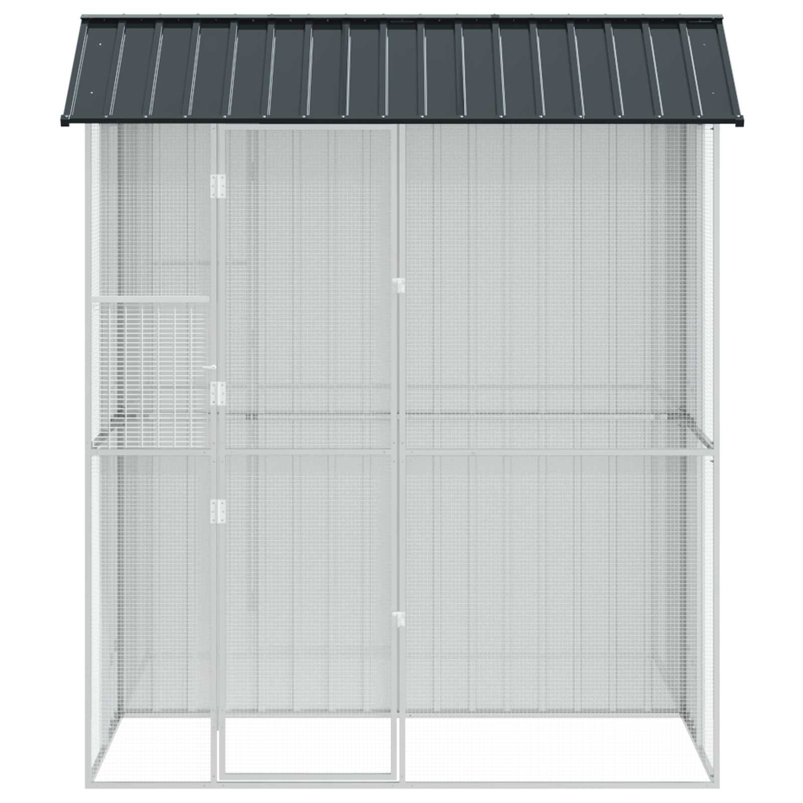 Jaula para Aves Antracita 215 x 110 x 247 cm Acero Galvanizado