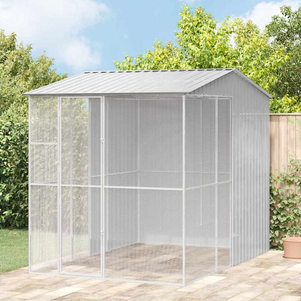 Jaula para Aves Antracita 215 x 110 x 247 cm Acero Galvanizado