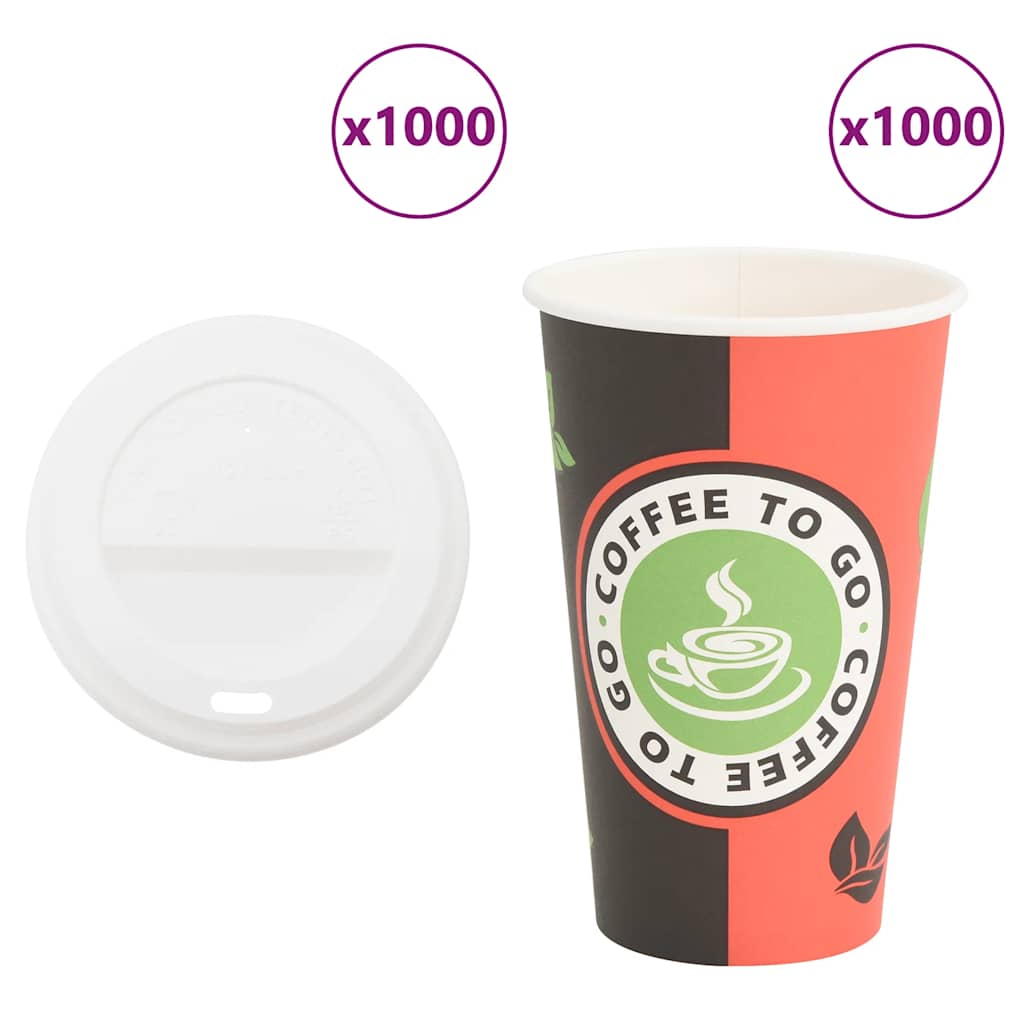 Tazas de café de papel 1000 uds 12oz 300ml blanco