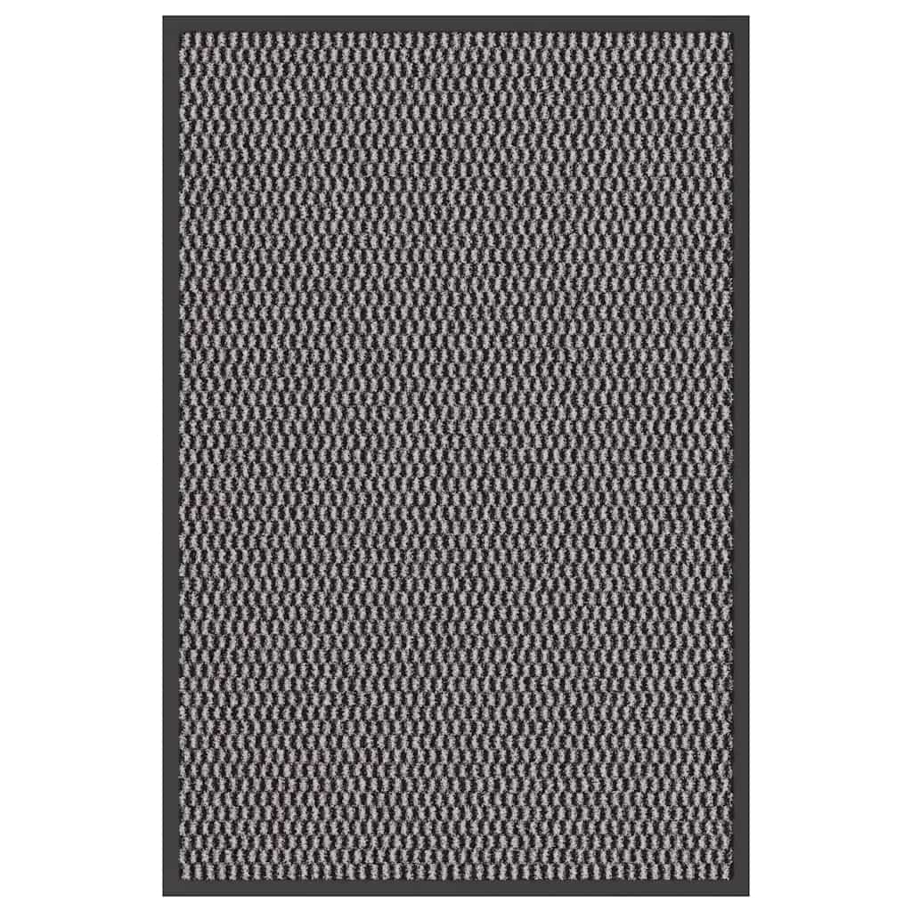 Felpudo a rayas negro y gris 115x200 cm