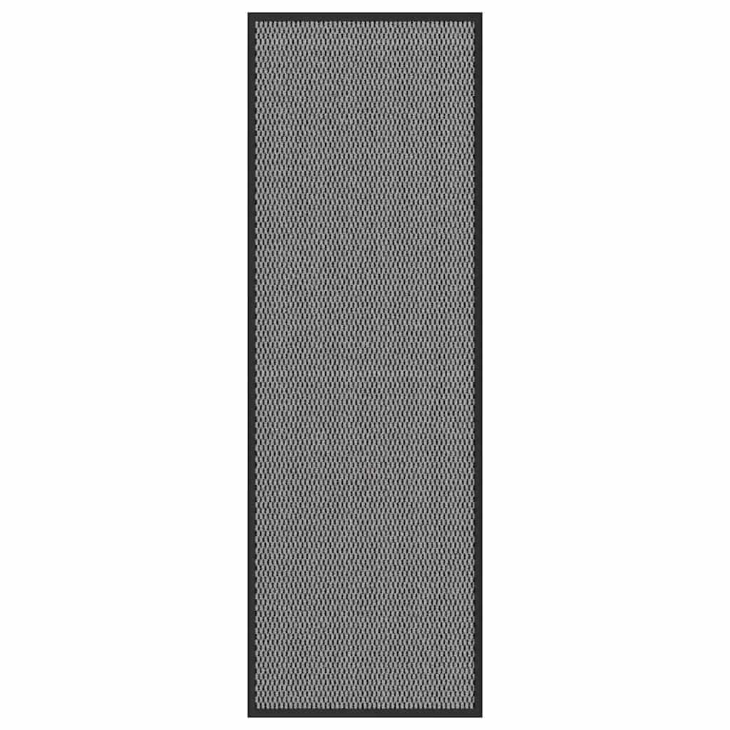 Felpudo a rayas negro y gris 115x200 cm