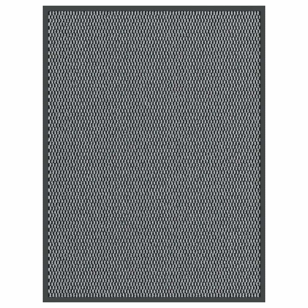 Felpudo a rayas negro y gris 115x200 cm