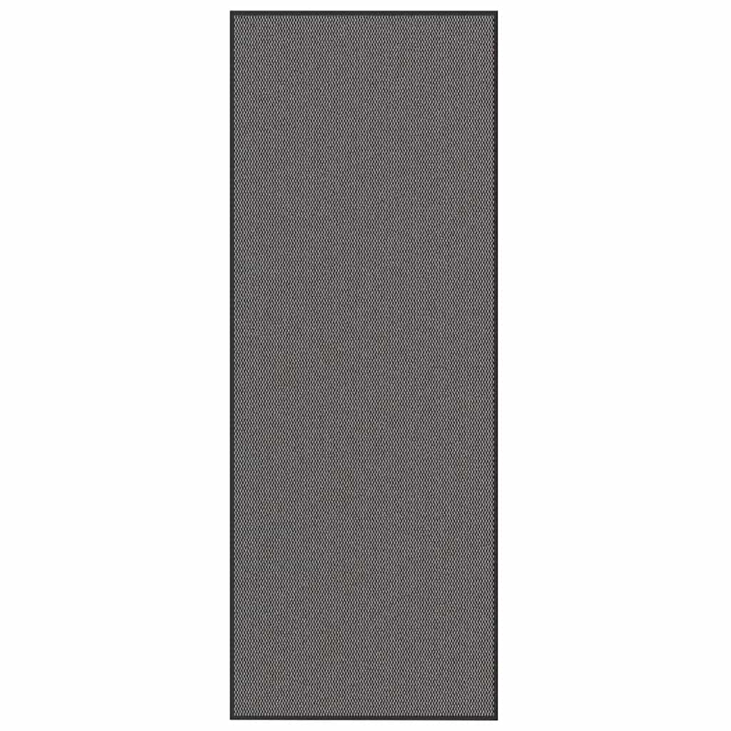 Felpudo a rayas negro y gris 115x200 cm