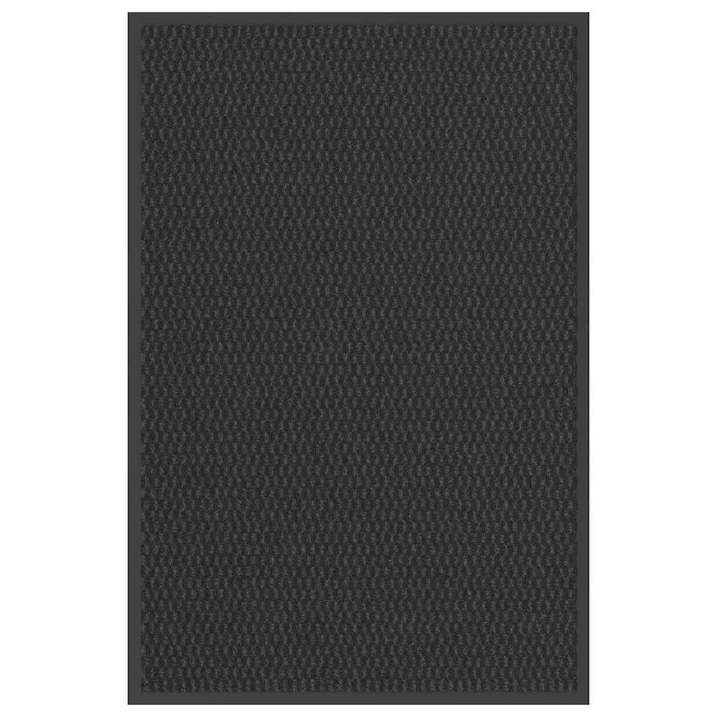 Felpudo a rayas negro y gris 115x200 cm