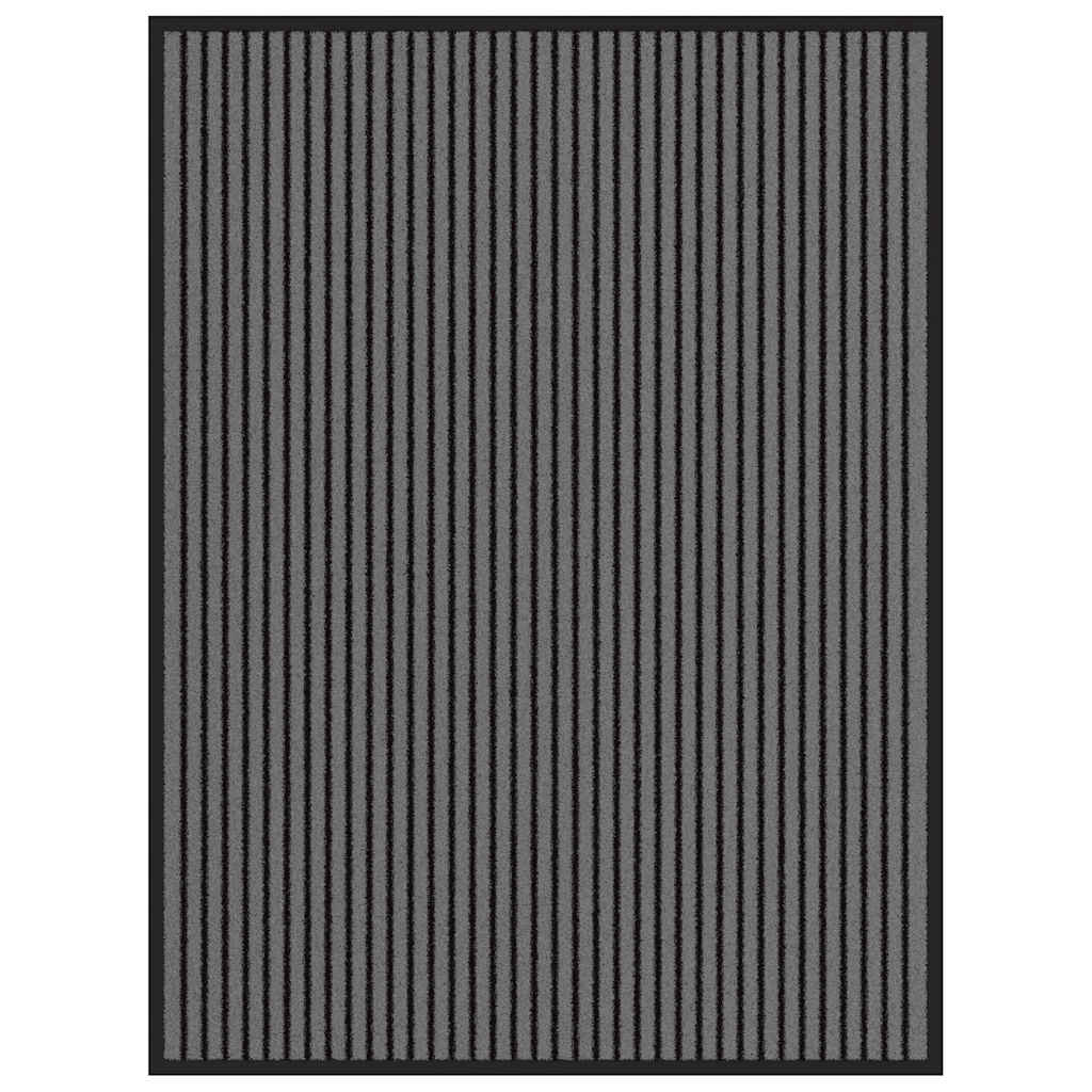 Felpudo a rayas negro y gris 115x200 cm