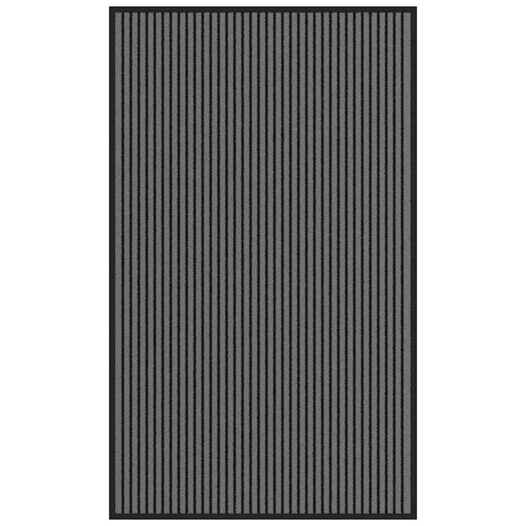 Felpudo a rayas negro y gris 115x200 cm