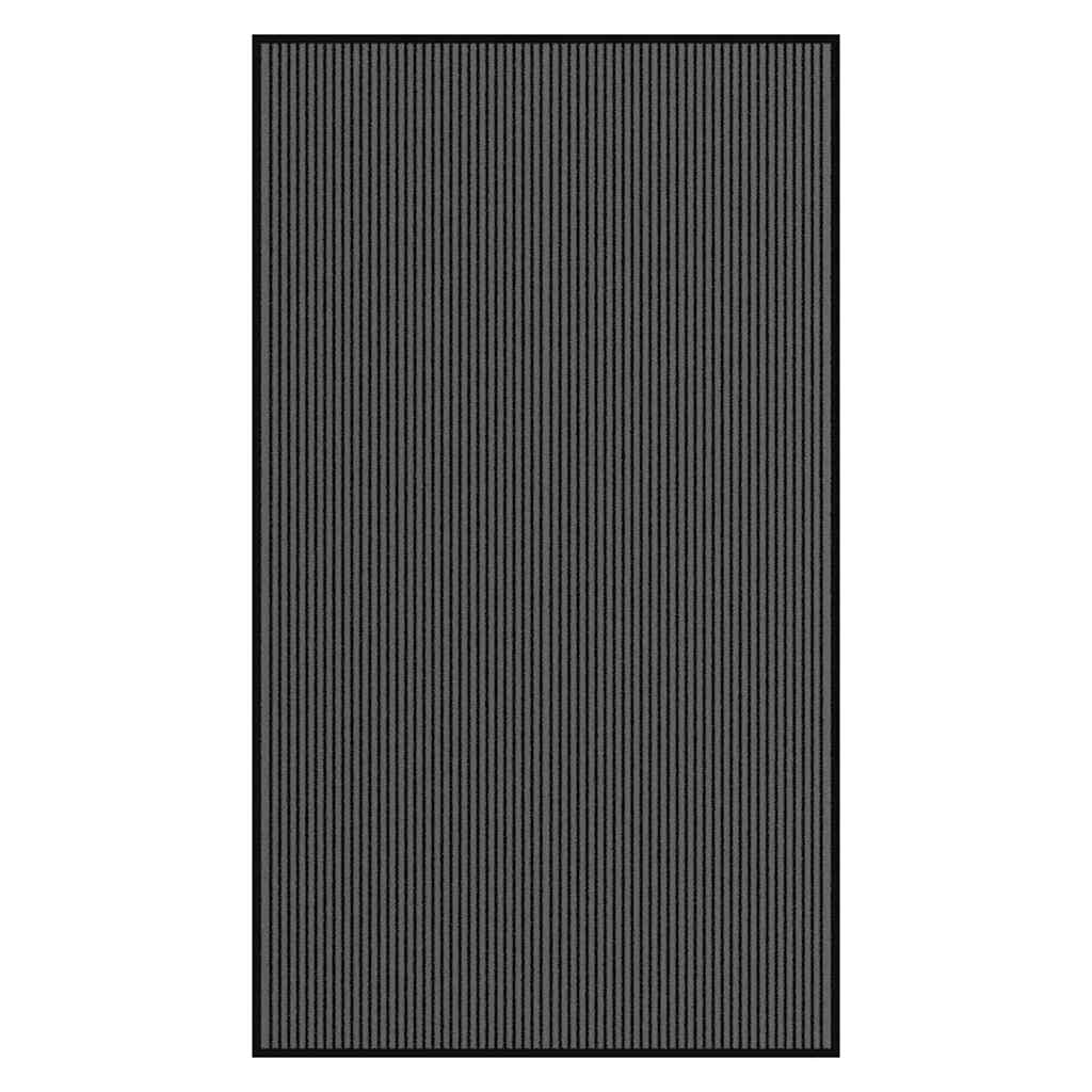 Felpudo a rayas negro y gris 115x200 cm