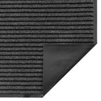 Felpudo a rayas negro y gris 115x200 cm