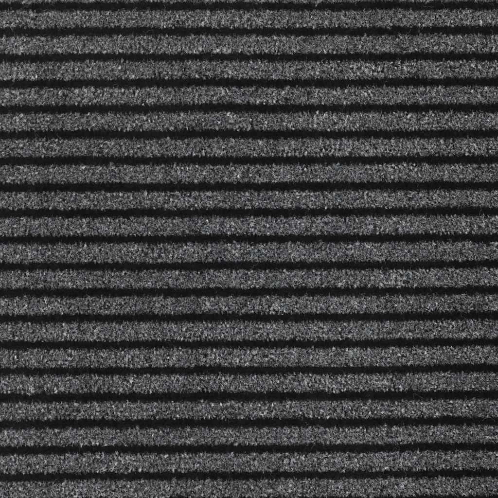 Felpudo a rayas negro y gris 115x200 cm