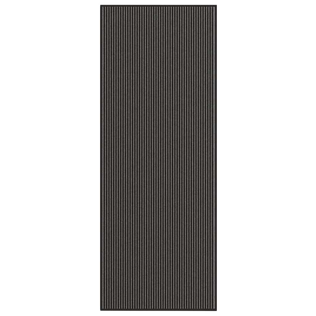 Felpudo a rayas negro y gris 115x200 cm