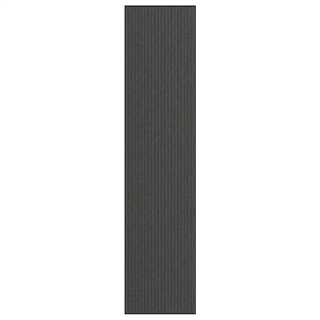 Felpudo a rayas negro y gris 115x200 cm