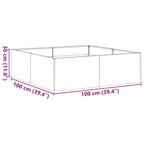 Jardinera 100x100x30 cm de acero galvanizado