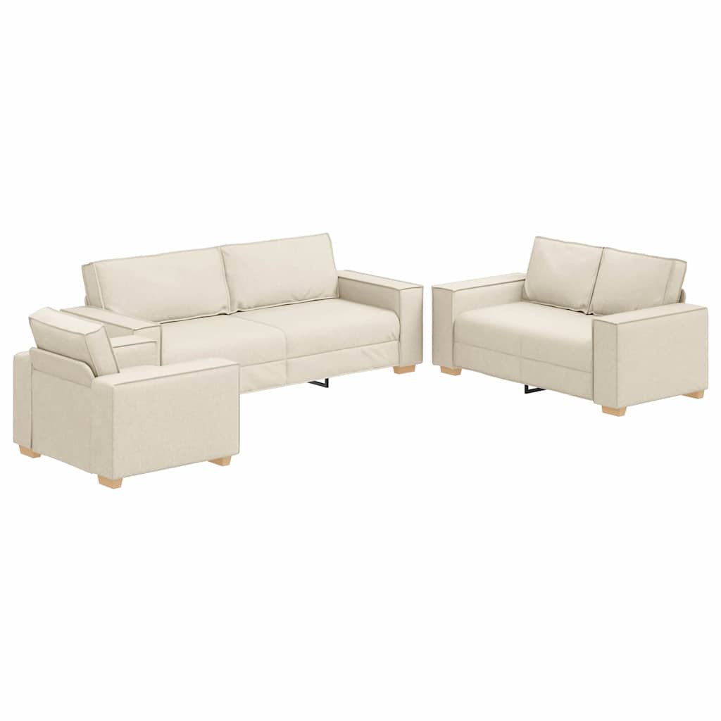 Juego de Sofá 3 pcs Beige 220 x 80 x 84 cm
