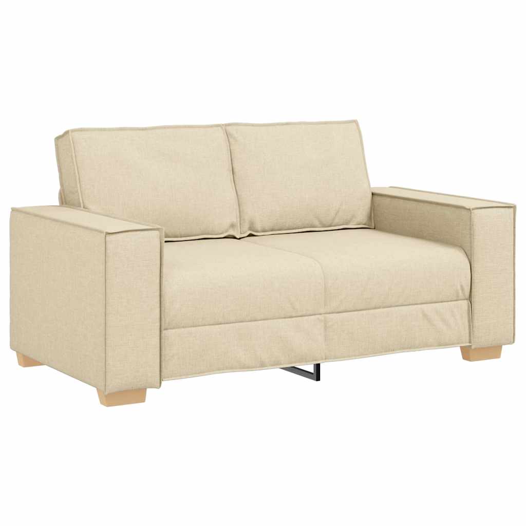 Sofá 3 pcs Crema 220 x 80 x 84 cm Tejido mezcla de lino