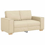Sofá 3 pcs Crema 220 x 80 x 84 cm Tejido mezcla de lino