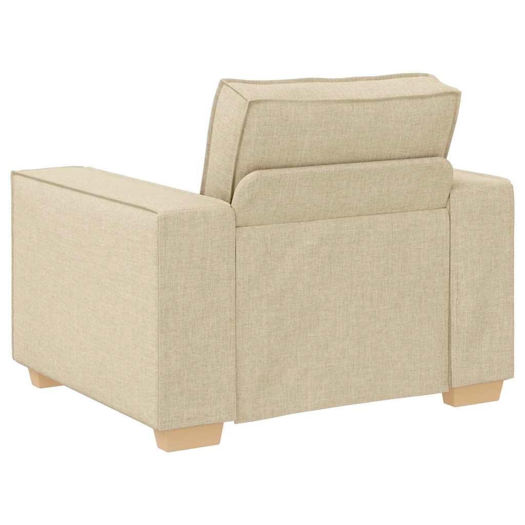 Sofá 3 pcs Crema 220 x 80 x 84 cm Tejido mezcla de lino
