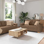 Sofá 3 lugares Creme 221 x 80 x 80 cm Tecido mistura de linho
