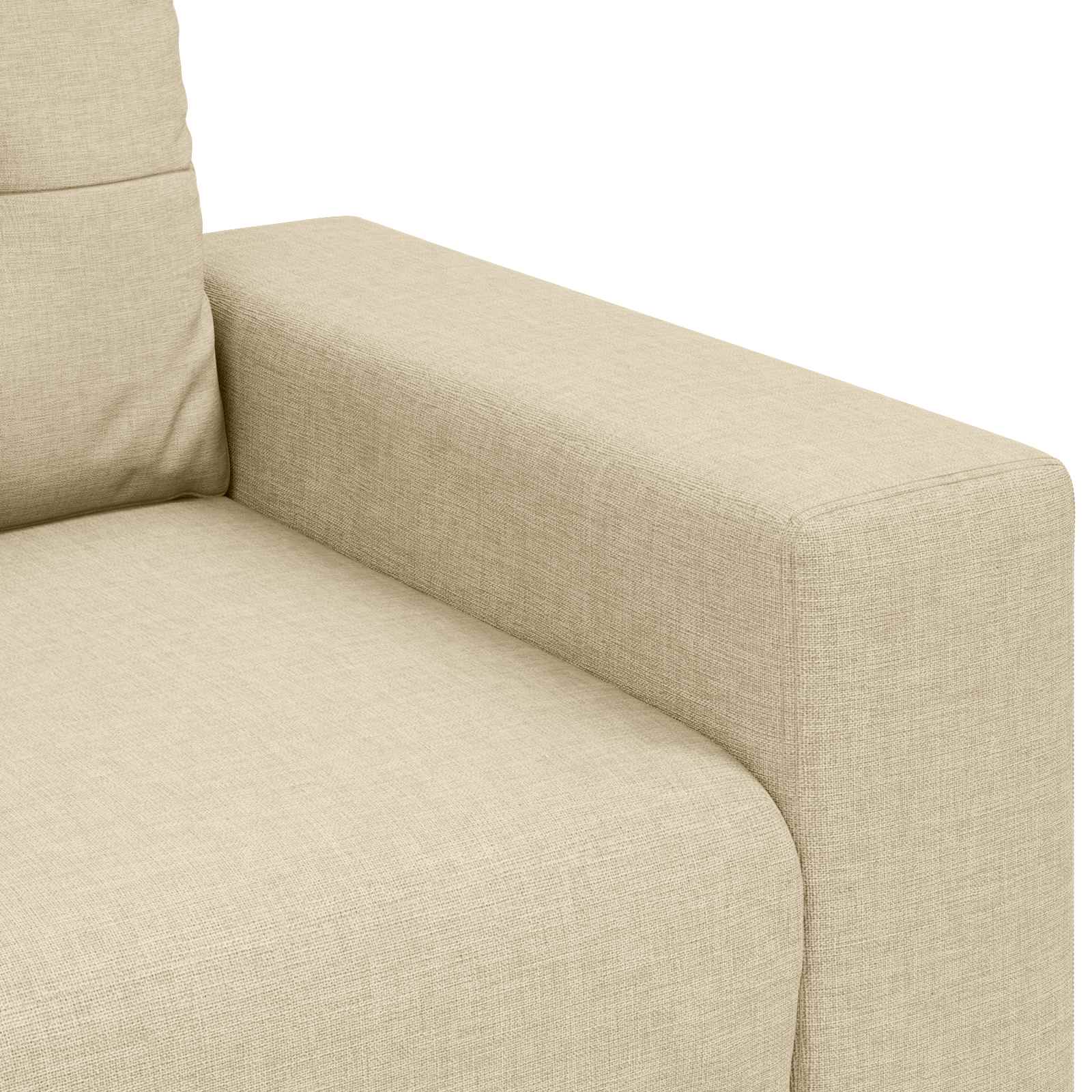 Sofá 3 pcs Crema 221 x 80 x 80 cm Tejido mezcla de lino