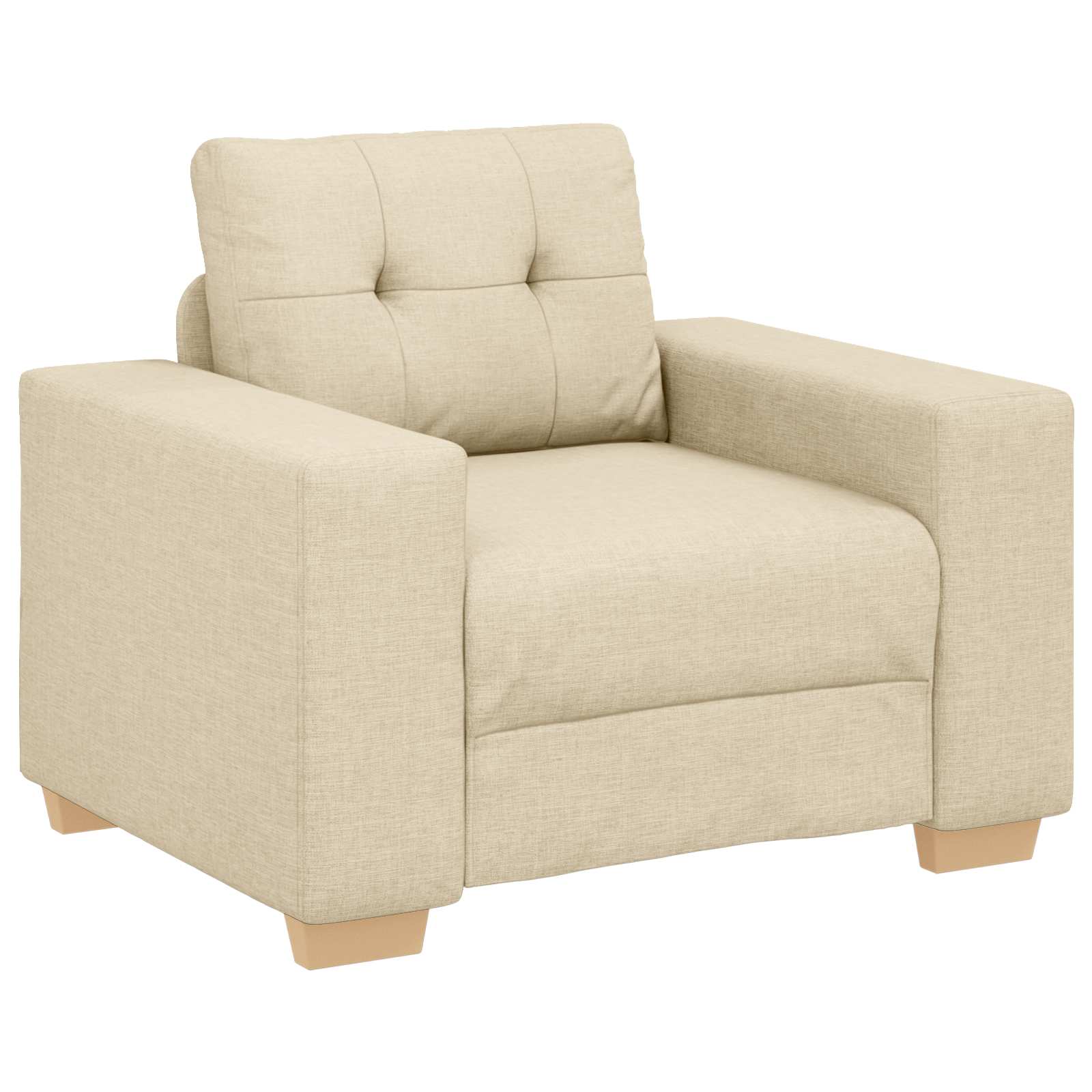 Sofá 3 pcs Crema 221 x 80 x 80 cm Tejido mezcla de lino