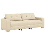 Sofá 3 pcs Crema 221 x 80 x 80 cm Tejido mezcla de lino