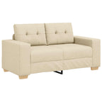Sofá 3 pcs Crema 221 x 80 x 80 cm Tejido mezcla de lino