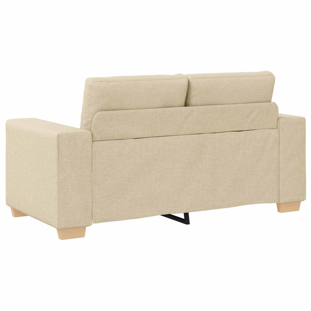 Sofá 3 pcs Crema 221 x 80 x 80 cm Tejido mezcla de lino
