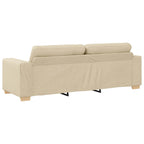 Sofá 3 pcs Crema 221 x 80 x 80 cm Tejido mezcla de lino