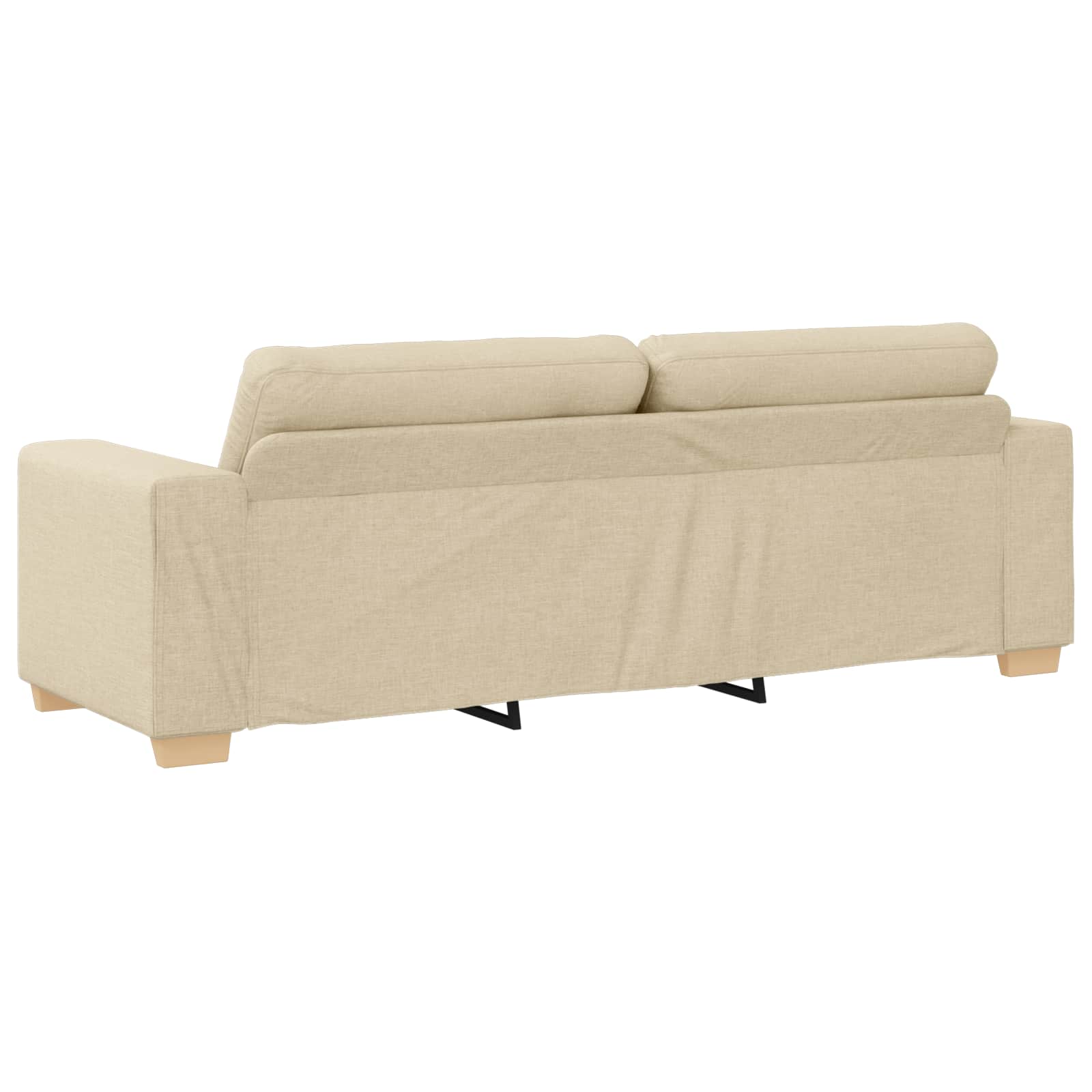 Sofá 3 pcs Crema 221 x 80 x 80 cm Tejido mezcla de lino