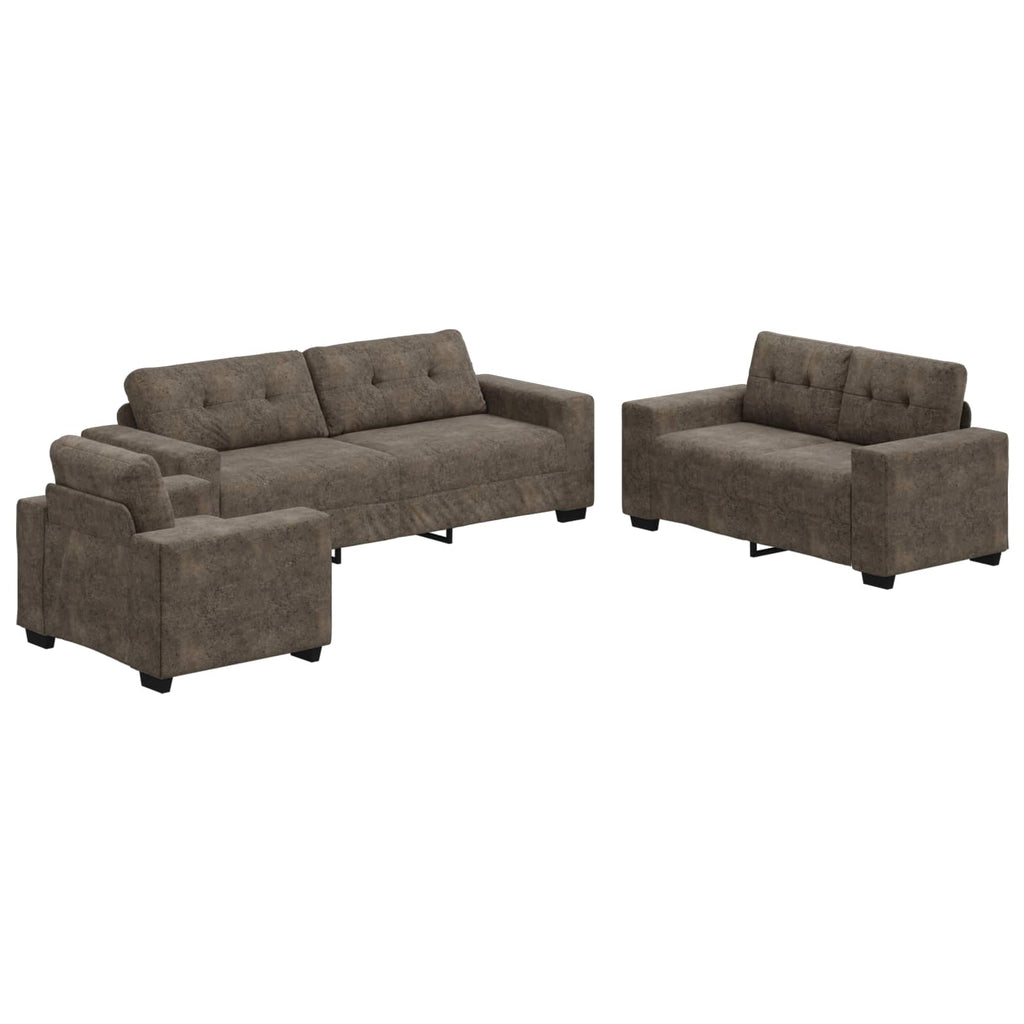 Sofá 3 pcs Gris oscuro 221 x 80 x 80 cm Tejido mezcla de lino
