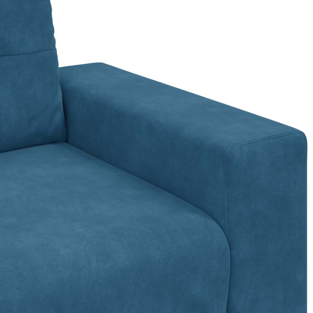 Juego de Sofá 3 pcs Azul 221 x 80 x 80 cm Terciopelo