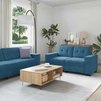 Juego de Sofá 3 pcs Azul 221 x 80 x 80 cm Terciopelo