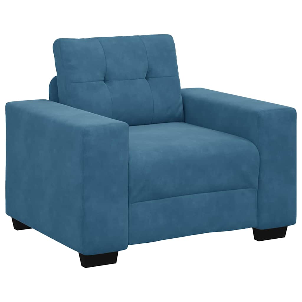 Juego de Sofá 3 pcs Azul 221 x 80 x 80 cm Terciopelo
