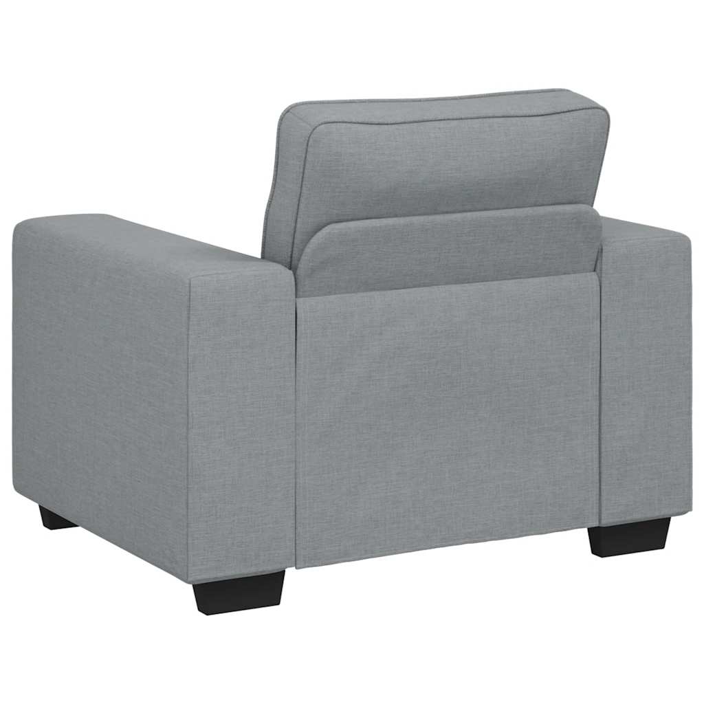 Conjunto de sofá de 3 piezas con cojines de tela gris claro