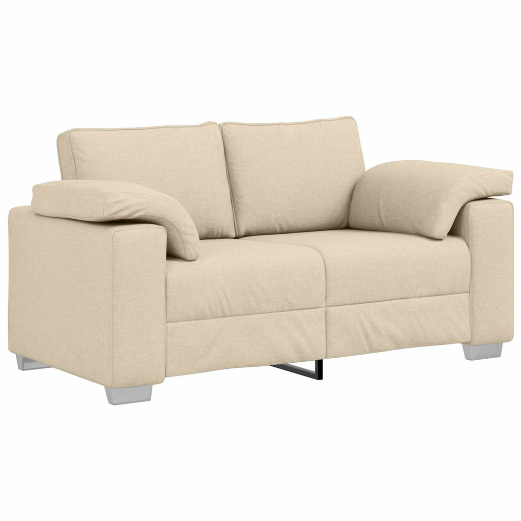 Sofá 3 pcs Crema 219 x 80 x 82 cm Tejido mezcla de lino