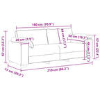 Sofá 3 pcs Crema 219 x 80 x 82 cm Tejido mezcla de lino