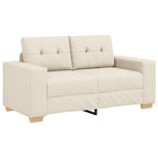 Sofá 2 pcs Beige 221 x 80 x 80 cm Tejido mezcla de lino