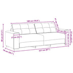 Sofá 2 pcs Beige 221 x 80 x 80 cm Tejido mezcla de lino