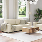 Sofá 2 pcs Beige 221 x 80 x 82 cm Tejido mezcla de lino