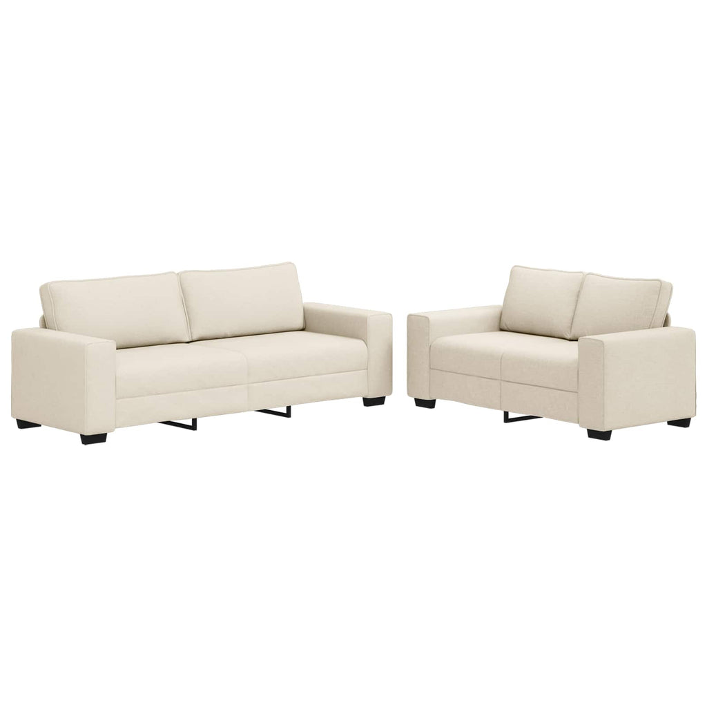 Sofá 2 pcs Beige 221 x 80 x 82 cm Tejido mezcla de lino